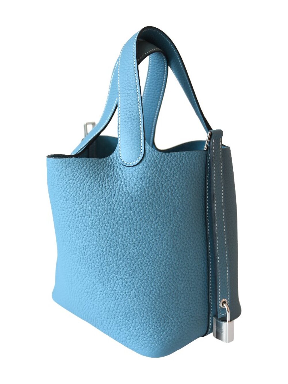 Hermes Picotin Lock 18 Clemence Palladium Hardware Denim Blue